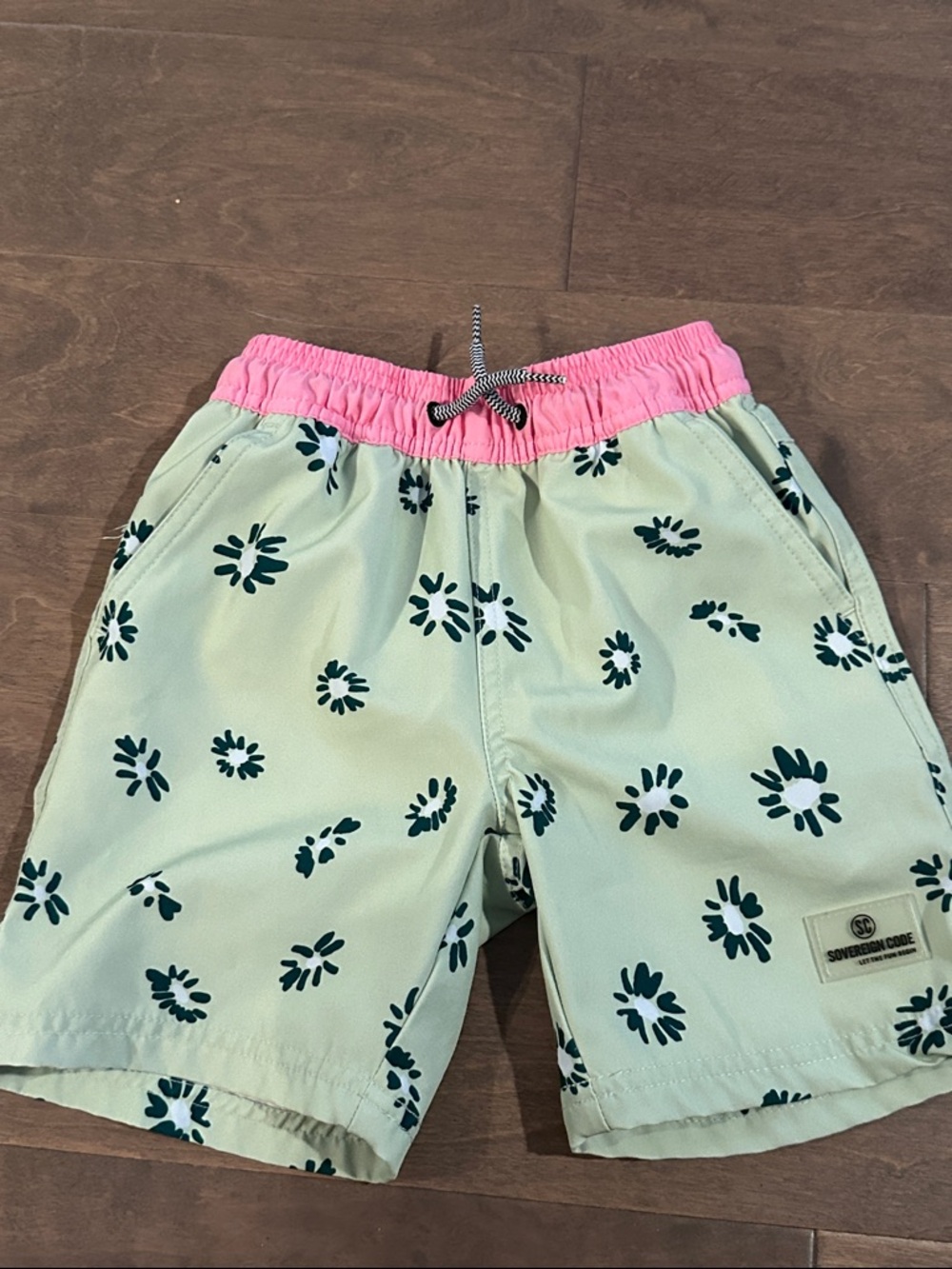 Sovereign Code Mint Green/Pink Floral Swim Shorts